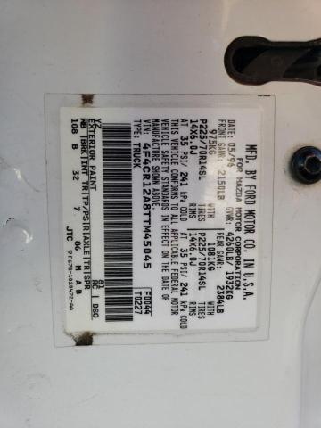 4F4CR12A8TTM45045 - 1996 MAZDA B2300 WHITE photo 12