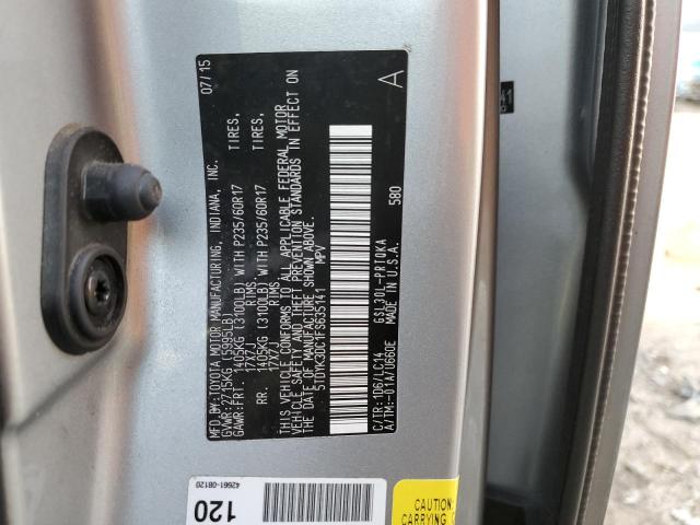 5TDYK3DC1FS635141 - 2015 TOYOTA SIENNA XLE SILVER photo 13