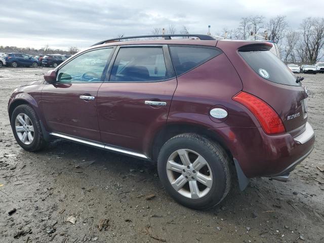 JN8AZ08T37W506054 - 2007 NISSAN MURANO SL BURGUNDY photo 2