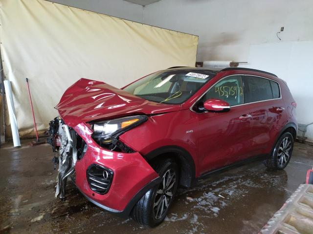 KNDPNCAC4K7523221 - 2019 KIA SPORTAGE EX RED photo 2