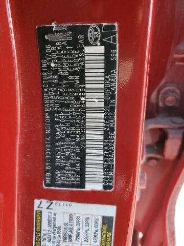 2T1KR32E57C648894 - 2007 TOYOTA COROLLA MA XR RED photo 12