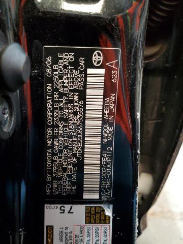 JTDKB20U667535576 - 2006 TOYOTA PRIUS BLACK photo 13