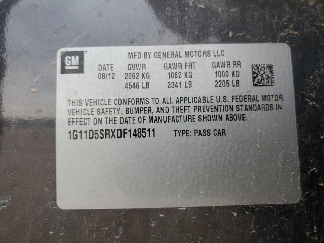 1G11D5SRXDF148511 - 2013 CHEVROLET MALIBU 1LT 灰色 照片 13