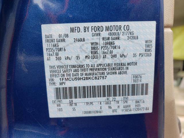 1FMCU59H28KC82757 - 2008 FORD ESCAPE HEV BLUE photo 12