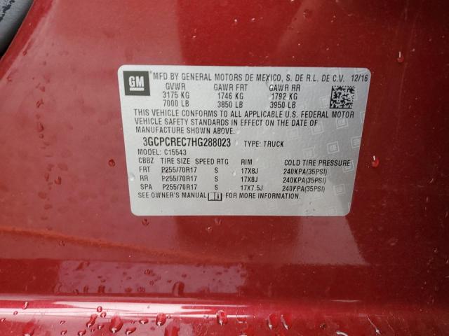 3GCPCREC7HG288023 - 2017 CHEVROLET SILVERADO C1500 LT RED photo 13