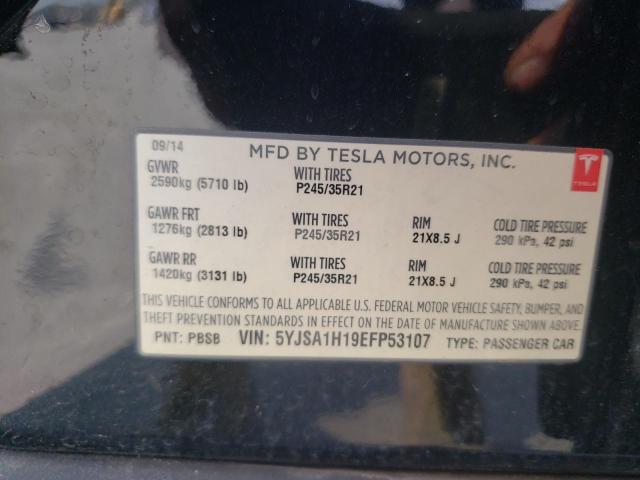 5YJSA1H19EFP53107 - 2014 TESLA MODEL S 黑色 照片 12