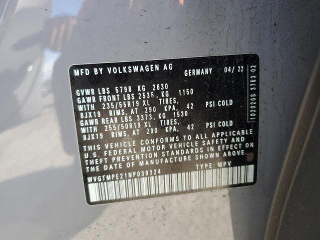 WVGTMPE21NP039324 - 2022 VOLKSWAGEN ID.4 PRO S ნაცრისფერი ფოტო 12