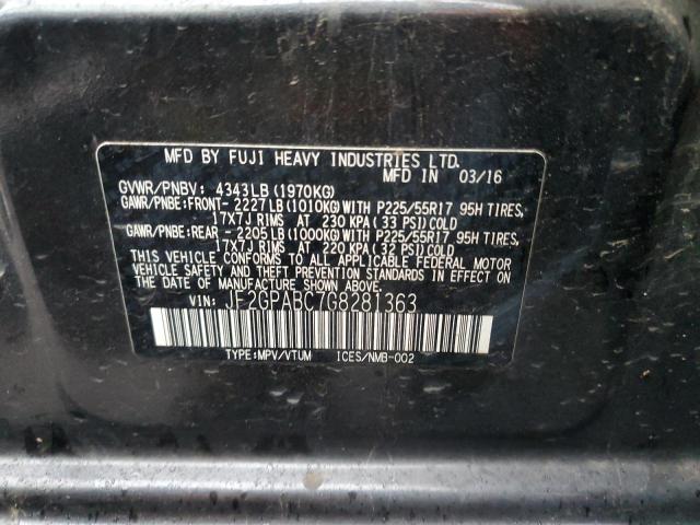 JF2GPABC7G8281363 - 2016 SUBARU CROSSTREK PREMIUM 灰色 照片 12