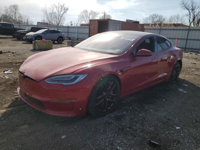5YJSA1E66MF435931 - 2021 TESLA MODEL S RED photo 1