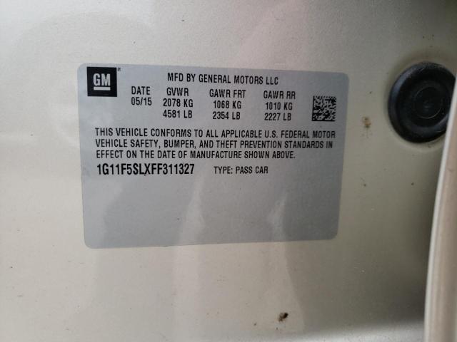 1G11F5SLXFF311327 - 2015 CHEVROLET MALIBU LTZ ოქროსფერი ფოტო 12