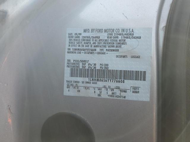 1LNHM86S6YY776608 - 2000 LINCOLN LS SILVER photo 12