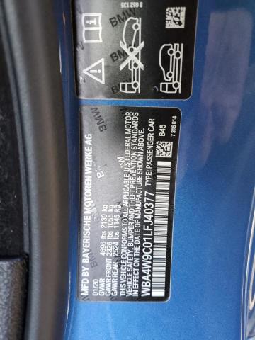 WBA4W9C01LFJ40377 - 2020 BMW 440XI BLUE photo 12