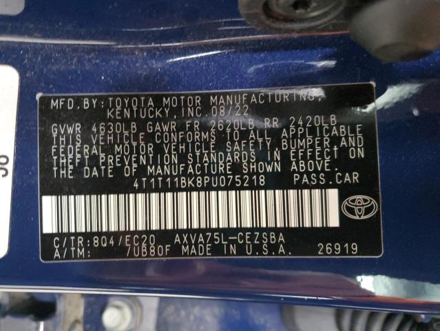 4T1T11BK8PU075218 - 2023 TOYOTA CAMRY SE NIGHT SHADE BLUE photo 13