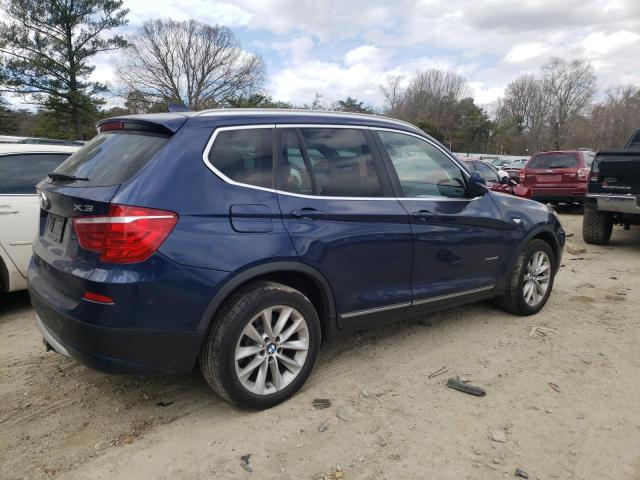 5UXWX5C50BLW13987 - 2011 BMW X3 XDRIVE28I BLUE photo 3