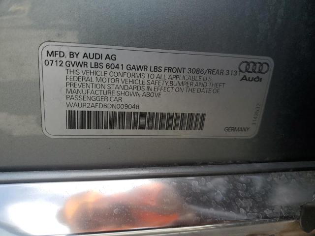 WAUR2AFD6DN009048 - 2013 AUDI A8 L QUATTRO GRAY photo 12