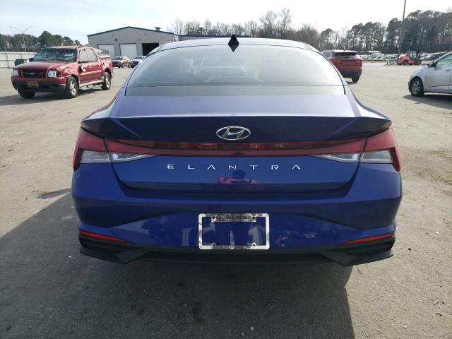 5NPLL4AG6MH017725 - 2021 HYUNDAI ELANTRA SE BLUE photo 6