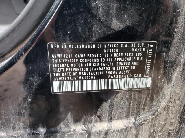 3VW2K7AJ5FM419709 - 2015 VOLKSWAGEN JETTA BASE 黑色 照片 12