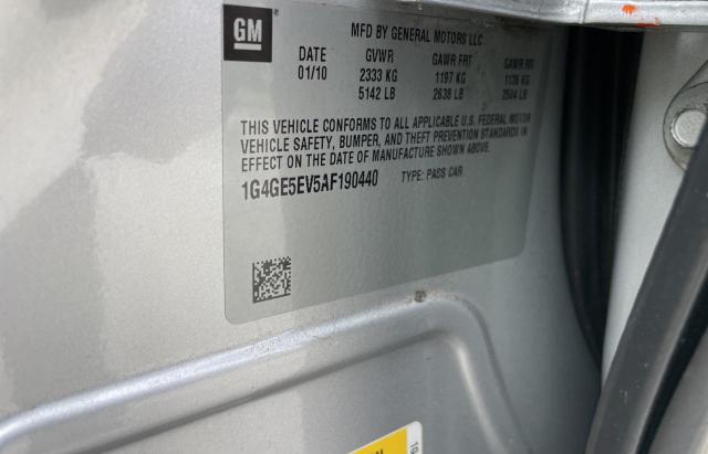 1G4GE5EV5AF190440 - 2010 BUICK LACROSSE CXS SILVER photo 10