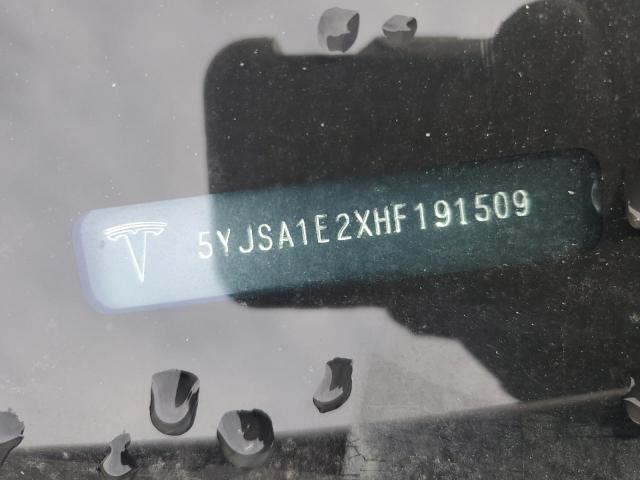 5YJSA1E2XHF191509 - 2017 TESLA MODEL S SILVER photo 12