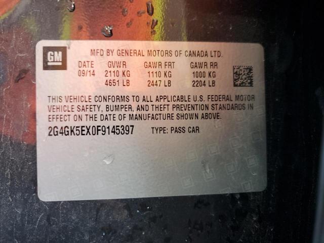 2G4GK5EX0F9145397 - 2015 BUICK REGAL GRAY photo 12