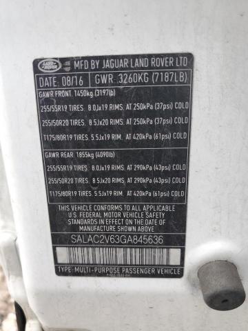 SALAC2V63GA845636 - 2016 LAND ROVER LR4 თეთრი ფოტო 13