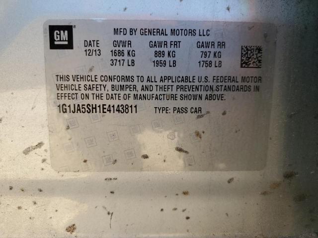 1G1JA5SH1E4143811 - 2014 CHEVROLET SONIC LS 银色 照片 12