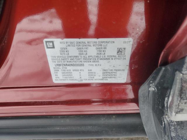 LRBFZNR48ND030283 - 2022 BUICK ENVISION ESSENCE Բորդո լուսանկար 13