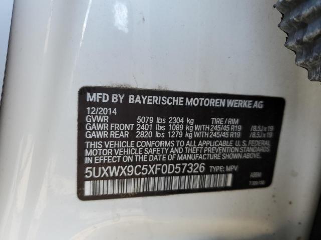 5UXWX9C5XF0D57326 - 2015 BMW X3 XDRIVE28I WHITE photo 13