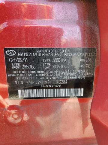 5NPD94LA5HH143284 - 2017 HYUNDAI ELANTRA ECO RED photo 12