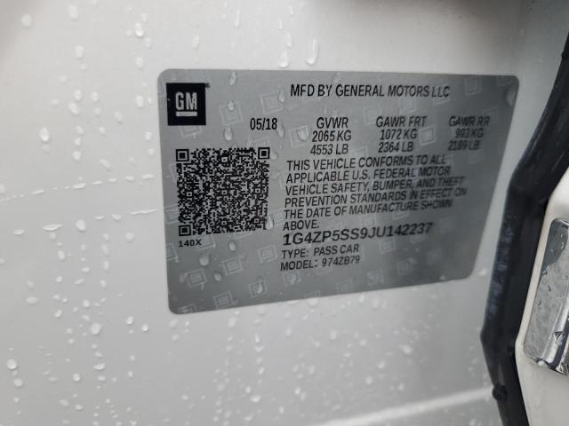 1G4ZP5SS9JU142237 - 2018 BUICK LACROSSE ESSENCE WHITE photo 12