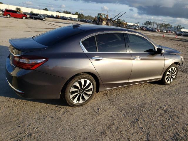 JHMCR6F37HC001839 - 2017 HONDA ACCORD HYBRID GRAY photo 3