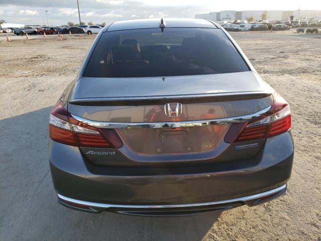 JHMCR6F37HC001839 - 2017 HONDA ACCORD HYBRID GRAY photo 6