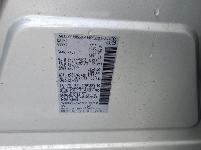 5N1DR2MN0KC623317 - 2019 NISSAN PATHFINDER S Gümüş foto 13