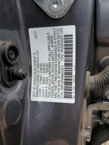 19XFC2F84ME002812 - 2021 HONDA CIVIC SPORT 灰色 照片 12