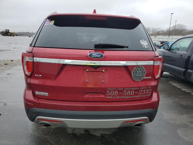 1FM5K8D85HGB07798 - 2017 FORD EXPLORER XLT RED photo 6