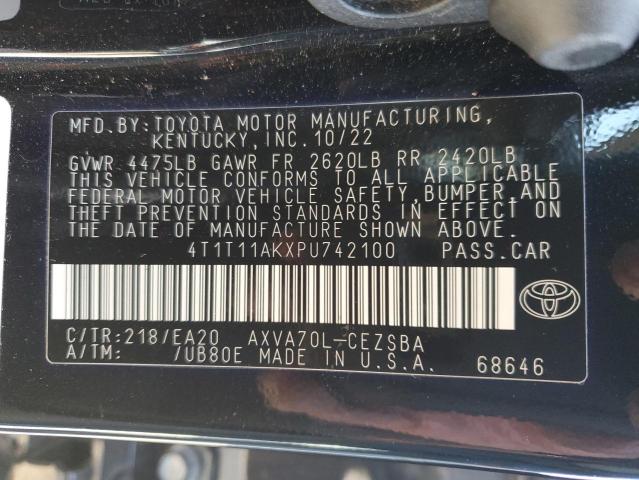 4T1T11AKXPU742100 - 2023 TOYOTA CAMRY SE NIGHT SHADE BLACK photo 12