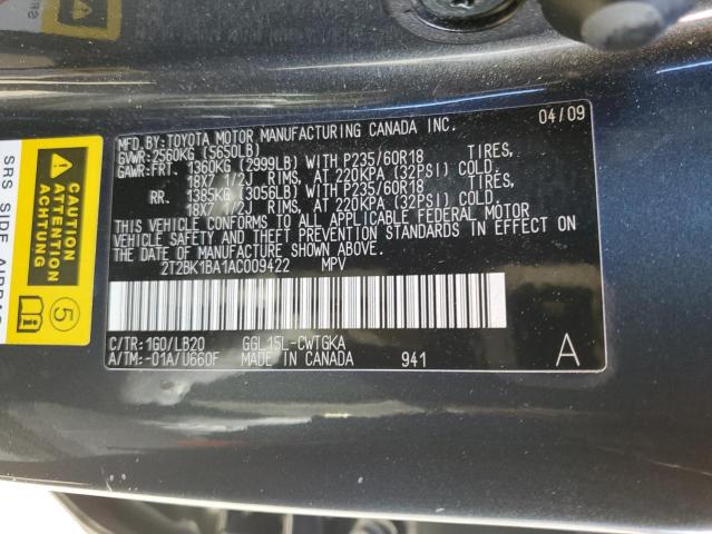 2T2BK1BA1AC009422 - 2010 LEXUS RX 350 CHARCOAL photo 13