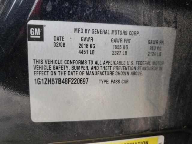 1G1ZH57B48F220697 - 2008 CHEVROLET MALIBU 1LT BLACK photo 12