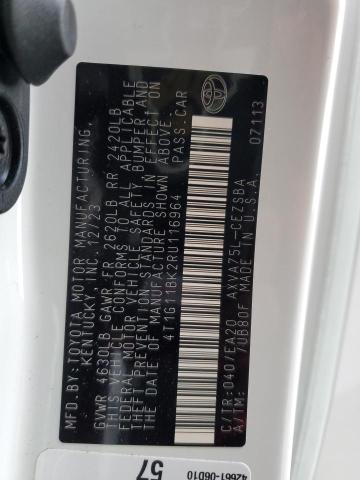 4T1G11BK2RU116964 - 2024 TOYOTA CAMRY SE NIGHT SHADE WHITE photo 12