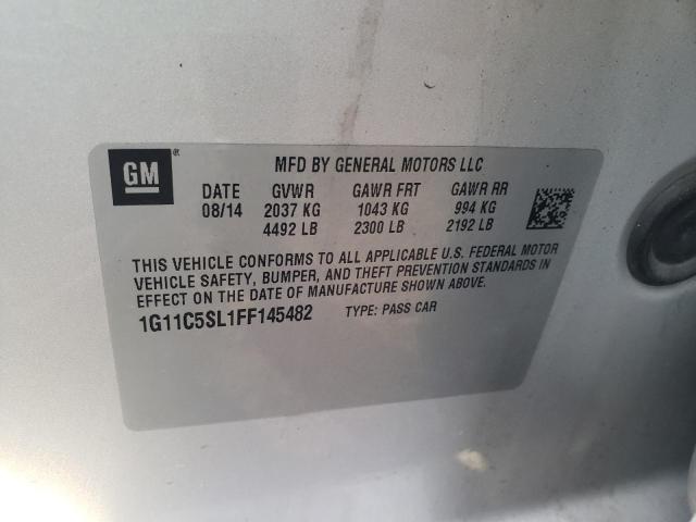 1G11C5SL1FF145482 - 2015 CHEVROLET MALIBU 1LT 银色 照片 12