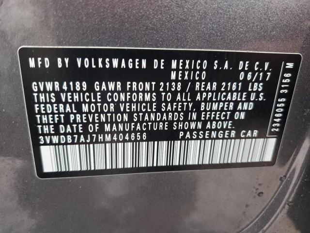 3VWDB7AJ7HM404656 - 2017 VOLKSWAGEN JETTA SE GRAY photo 12