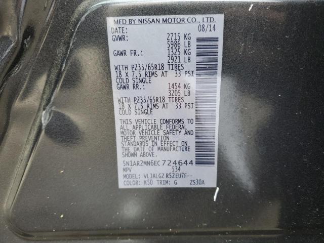 5N1AR2MN6EC724644 - 2014 NISSAN PATHFINDER S Boz foto 14