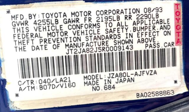 JT2JA82J5R0009143 - 1994 TOYOTA SUPRA SPORT ROOF 蓝色 照片 10