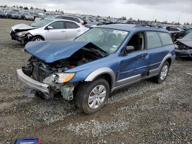 4S4BP60C087312724 - 2008 SUBARU OUTBACK BLUE photo 1