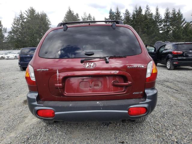 KM8SC83D81U030690 - 2001 HYUNDAI SANTA FE GLS BURGUNDY photo 6