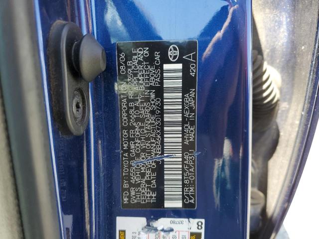 JTNBB46KX73019730 - 2007 TOYOTA CAMRY HYBRID BLUE photo 12