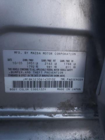 JM1BK323061450102 - 2006 MAZDA 3 S SILVER photo 12