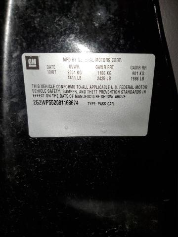 2G2WP552081168674 - 2008 PONTIAC GRAND PRIX 黑色 照片 12