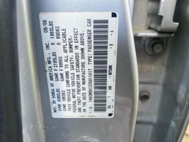 1HGCM56137A011417 - 2007 HONDA ACCORD VALUE SILVER photo 13