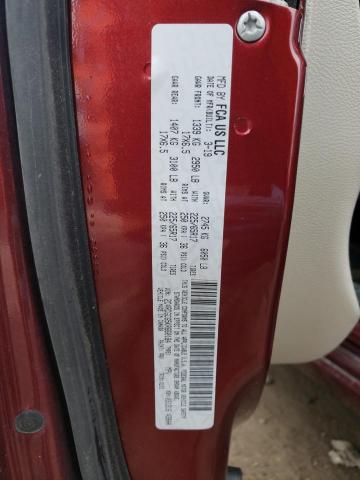 2C4RDGCG5KR660184 - 2019 DODGE GRAND CARA SXT RED photo 13